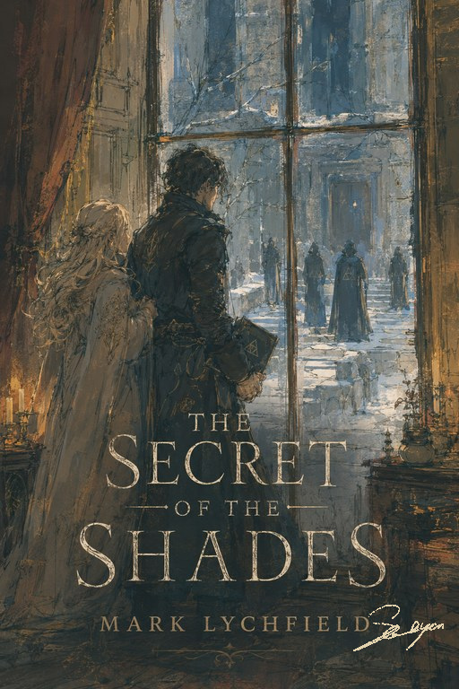 Four figures in the snow, two at the window, and a book held tightly between them and the world.